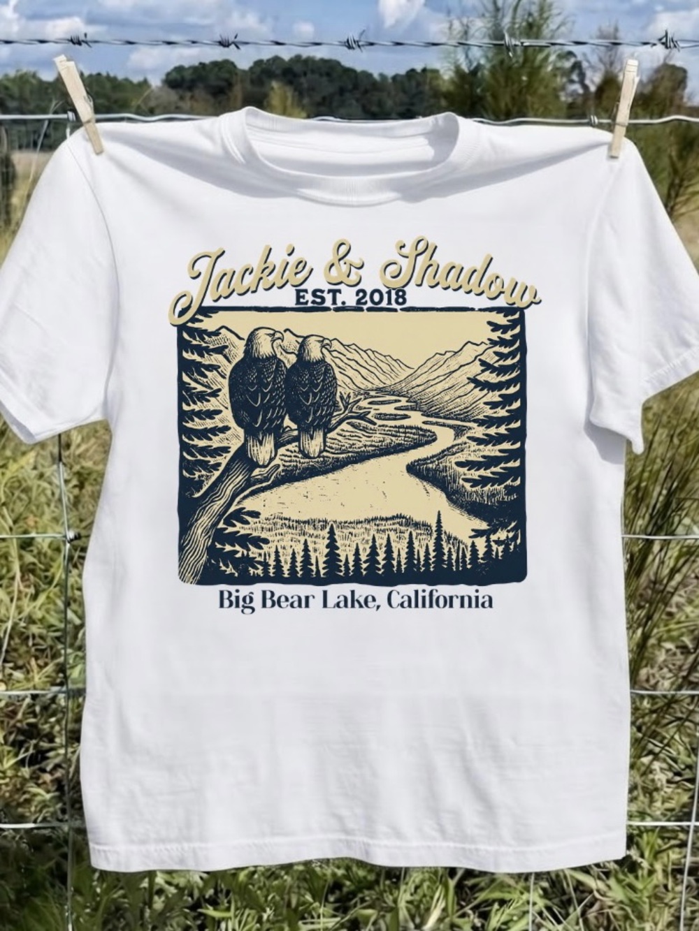 Jackie & Shadow Eagles Big Bear Lake T-Shirt | Wildlife Nature Art | Nature Fans